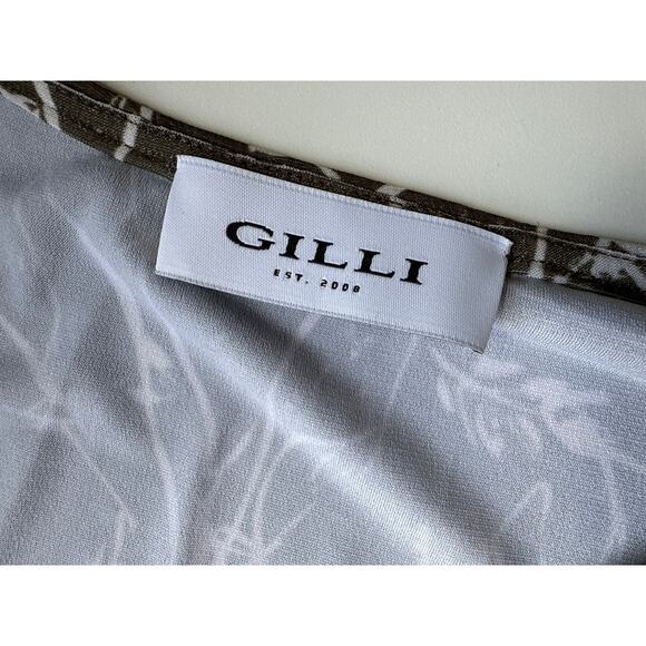 NWT GILLI Stretchy Taupe & White Print Midi Dress Size Small - Picture 5 of 6